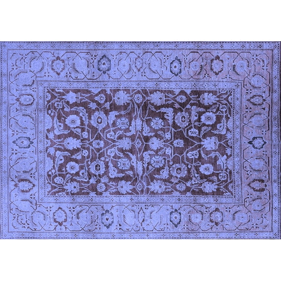Ahgly Company Indoor Rectangle Oriental Blue Industrial Area Rugs, 7' x 9'