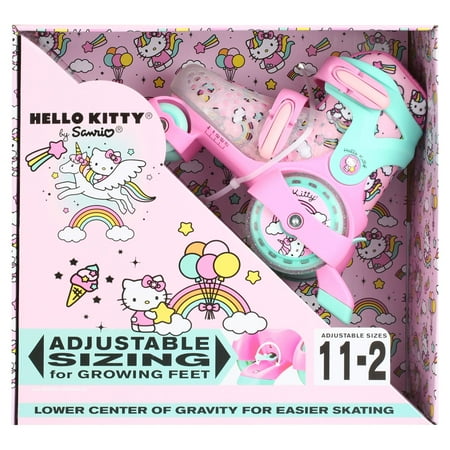 Size 11-2 Roller Derby EZ Roll Adjustable Hello Kitty Skate, Size 11-2