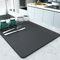 thumbnail image 2 of Justharion Wide Application Draining Mats Super Absorbent Sturdy And Durable Quick Dry PU Absorbent Kitchen Counter Mat Dark grey 40*60cm 1Set, 2 of 6