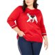 thumbnail image 1 of Tommy Hilfiger Mujer Terrier Pullover Suéter, Rojo, 0X, 1 of 1
