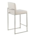 thumbnail image 6 of Fuji Contemporary High Back Counter Stool In Stainless Steel And Beige Fabric - Set Of 2, 6 of 8