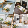 thumbnail image 5 of Spring Floral 2'x6' Runner Rugs for Hallway Kitchen Bedside Non Slip, Yellow Roses Flowers Leaves Farmhouse Wooden Entryway Rug Runners with Rubber Backing, Long Carpet Runner for Laundry Room, 5 of 8