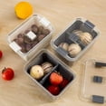 thumbnail image 2 of Caja de almacenamiento para refrigerador, de plástico de grado alimenticio, con drenaje, transparente, de doble capa, de gran capacidad, para almacenar frutas en el refrigerador, 2 of 5