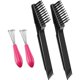 thumbnail image 1 of 4 cepillos limpiadores de peines, mini cepillos de pelo, cepillos de limpieza de peines, cepillos de pelo, herramientas de limpieza para quitar el peine, herramienta integrada para quitar el polvo del cabello, uso en el salón de casa (mango de plástico rosa) Ormromra CZJP-ZC66, 1 of 6