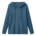 thumbnail image 4 of Perfectbot Womens Lightweight Waffle Knit Hoodie Pullover V Neck Long Sleeve Fall Casual Sweatshirt, 4 of 6