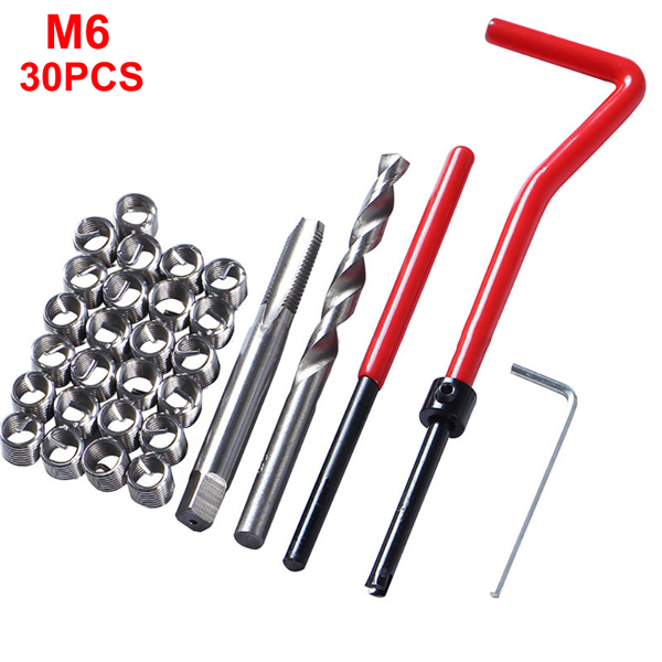 M6 x 1mm Metric Thread Repair Insert Kit M6 Car Pro Coil Tool