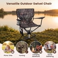 thumbnail image 4 of ELLEGNT 1 PCS Goplus 360° Swivel Hunting Chair – Folding Outdoor Seat with Cup Holder, Storage Pockets, and Cozy Backrest, Camo color, 4 of 10