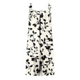 thumbnail image 4 of Mifsaly Shorts Overalls for Women Adjustable Straps Abstract Print Linen Shorts Jumpsuits Lightweight Loose Fit Casual Summer Beach One Piece Outfits with Pockets Khaki,L, 4 of 5