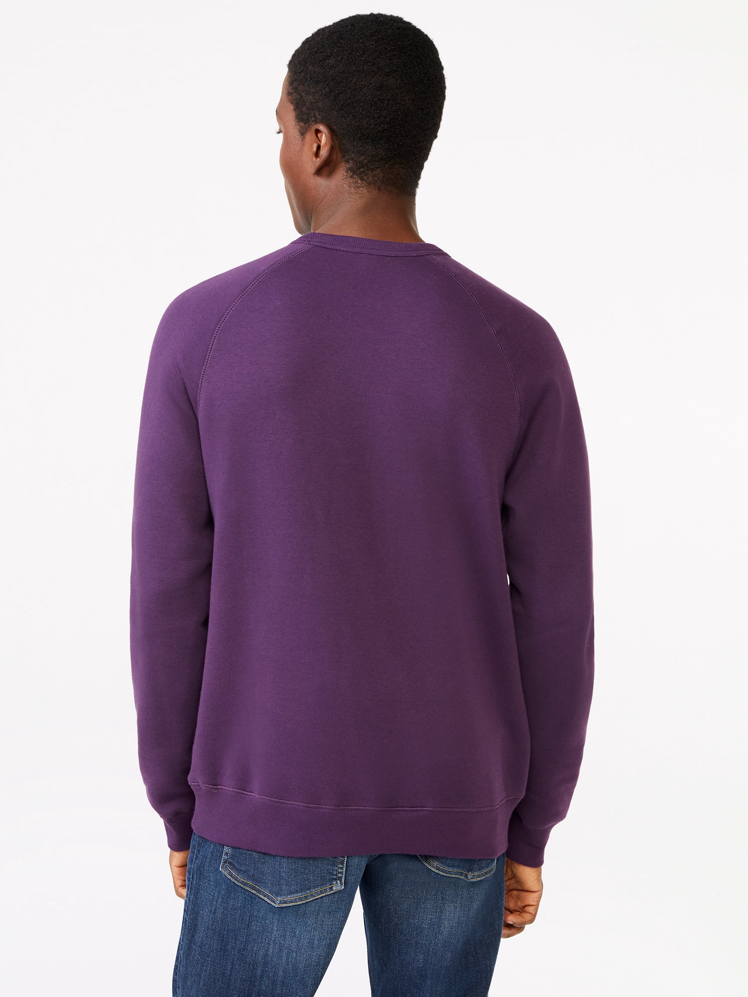 Free Assembly Men's Pullover Sweatshirt with Raglan Sleeves