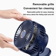 thumbnail image 3 of Mini ventilador recargable de 10000 mAh con clip, rotación de 360 grados, 4 velocidades, USB, ventilador de escritorio, aire acondicionado silencioso para dormitorio y oficina, azul marino, 3 of 5