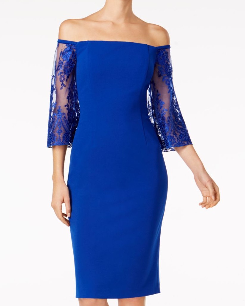 calvin klein blue lace dress