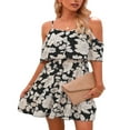 thumbnail image 2 of AMERTEER Femmes Bretelles Floral Robe Sans Manches V Cou A-Doublé Été Décontracté Rue Midi Plage Robe Robe Sundress, 2 of 6