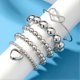 thumbnail image 2 of Set Of 5 Peach Heart-shaped Silvery Exquisite Exaggerated Ladies Bracelet Set, 2 of 4