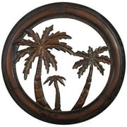 Badges à collectionner Plaque murale décorative en métal de 16 po avec palmier