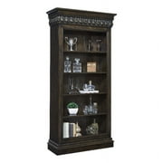 Bowery Hill Open Bookcase Wood Curio with Molding in Brown Finish