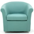 thumbnail image 2 of Pemberley Row Polyester Blue Swivel Club Chair Rounded Arms 30"H Unassembled, 2 of 4