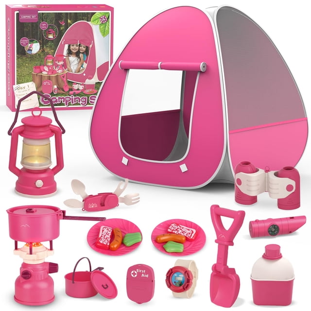 Set de camping para niños Fidecexv con carpa desplegable y herramientas de campamento
