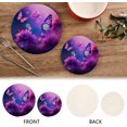 thumbnail image 5 of Coolnut Purple Flowers and Butterflies Round Woven Potholders Set Trivets for Hot Dishe Heat Resistant Non-Slip Trivets for Cooking and Baking Kitchen Home Decor, 5 of 7