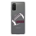 thumbnail image 1 of DistinctInk Clear Shockproof Hybrid Case for Galaxy S20 / S20 5G (6.2" Screen) - TPU Bumper, Acrylic Back, Tempered Glass Screen Protector - Aggies Football - Maroon, White, 1 of 2
