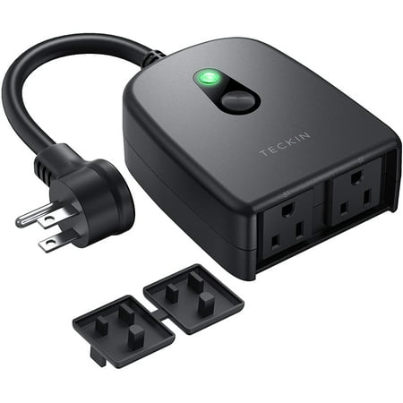 Outdoor Smart Plug, Wi-Fi Outlet with 2 Grounded Sockets ...