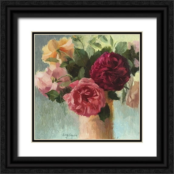Strube, Ling 12x12 Black Ornate Wood Framed with Double Matting Museum Art Print Titled - Happy May