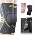 thumbnail image 5 of Caspe Knee Compression Sleeve 2 Pack, Non-Slip Breathable Knee Support for Men & Women, Running & Gym, Yellow, 5 of 9