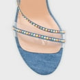 thumbnail image 4 of FSJ Women Chic Round Open Toe Strappy Sandals Chunky Block Heel Cross Strap Studded Rhinestones Pumps Party Date Work Shoes Size 8 Blue, 4 of 4