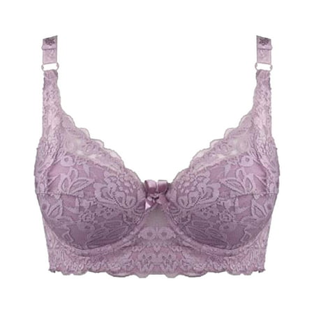 TOWED22 Wireless Bras for Women Women s Front Closure Lace Bra Unlined Racerback Underwire Plunge Bralette Hot Pink