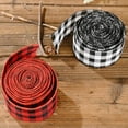thumbnail image 4 of 2 Rolls Christmas Buffalo Check Ribbon Red Black White Plaid Burlap Ribbon for Crafts Decoration, Floral Bows Craft, 4 of 5