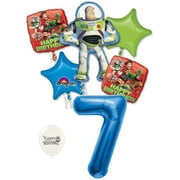 7th Birthday Toy Story Buzz Lightyear and Friends Party Decorations Balloon Bouquet