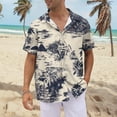 thumbnail image 2 of NAMTYQX Mens Graphic T-Shirts Button Up Short Sleeve Textured Patterned Plus Size Light Vneck Casual Graphic Tees Men Navy Size L, 2 of 5