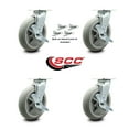 thumbnail image 2 of 8 Inch Thermoplastic Rubber Caster Set with Roller Bearing and Brake/Swivel Lock, 2 of 2