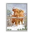 thumbnail image 4 of Stupell Industries Winter Cattle Cuddling Snow Scene Holiday Painting Gray Framed Art Print Wall Art, 4 of 5