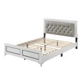 thumbnail image 4 of ACME Casilda Queen Bed w/LED in Gray PU & White Finish My Lux Decor Round, 4 of 5
