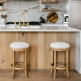 thumbnail image 5 of Maven Lane Eva Counter Stool in Weathered Oak Finish w/ Sand Color Fabric Upholstery, 5 of 9