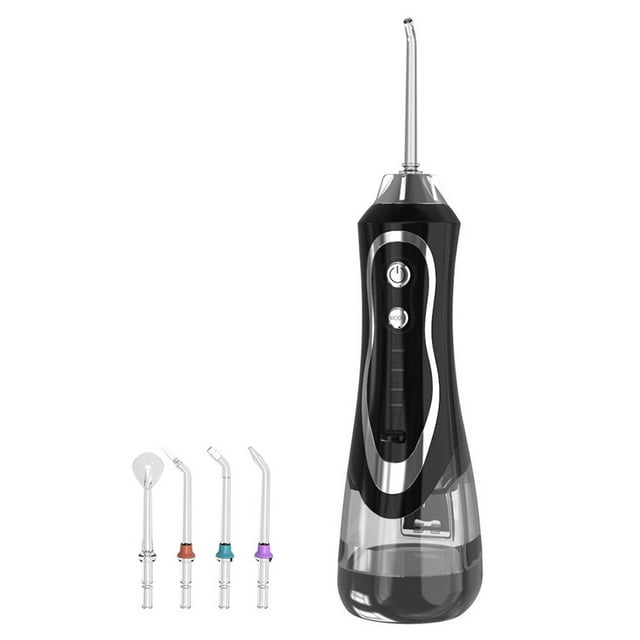 Travel Water Pick Tooth Rinser with 4 Nozzles Portable Rechargeable Ipx7 Strong Electric Life Water Toothbrush Suitable for Family Travel Portable Water Pick