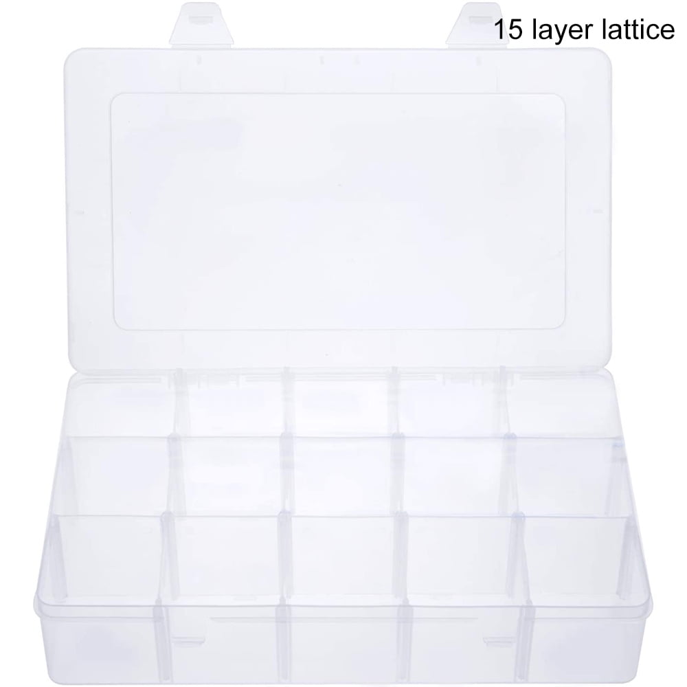 2 pcs Fly Tying Beads Container Plastic Box 12 Compartments Fly Fishing Box