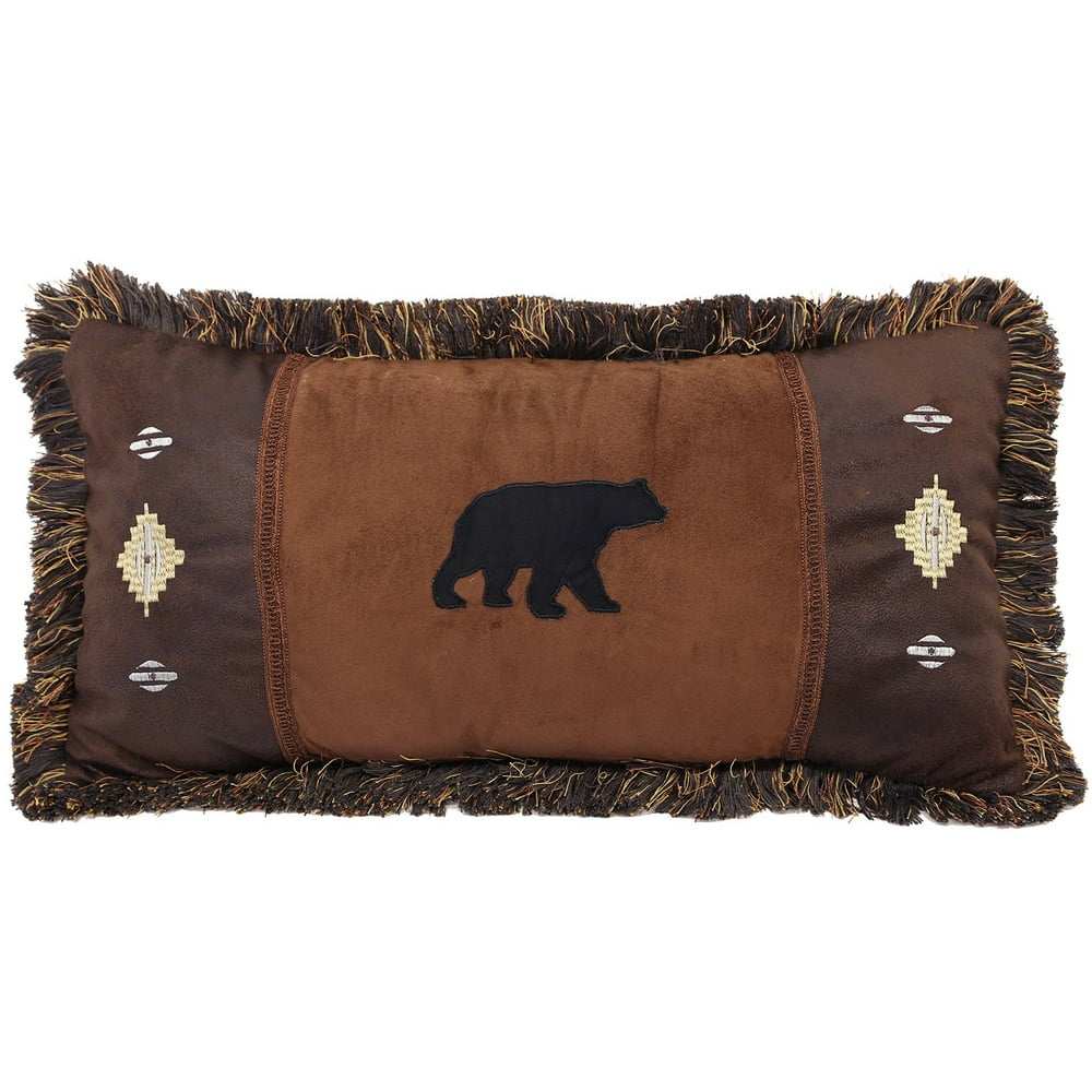 Carstens Bear and Diamonds Rustic Cabin Throw Pillow 14" x 26