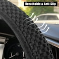 thumbnail image 3 of Unique Bargains Universal Car Black 15" Breathable Steering Wheel Cover Elastic Stretch Mesh Cloth Cover, 3 of 7