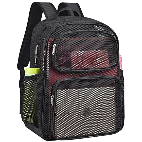 Mesh Backpack Heavy Duty Big Mesh Bag Large Capacity for Travel Beach Hiking Outdoor Sports with Paded Strap