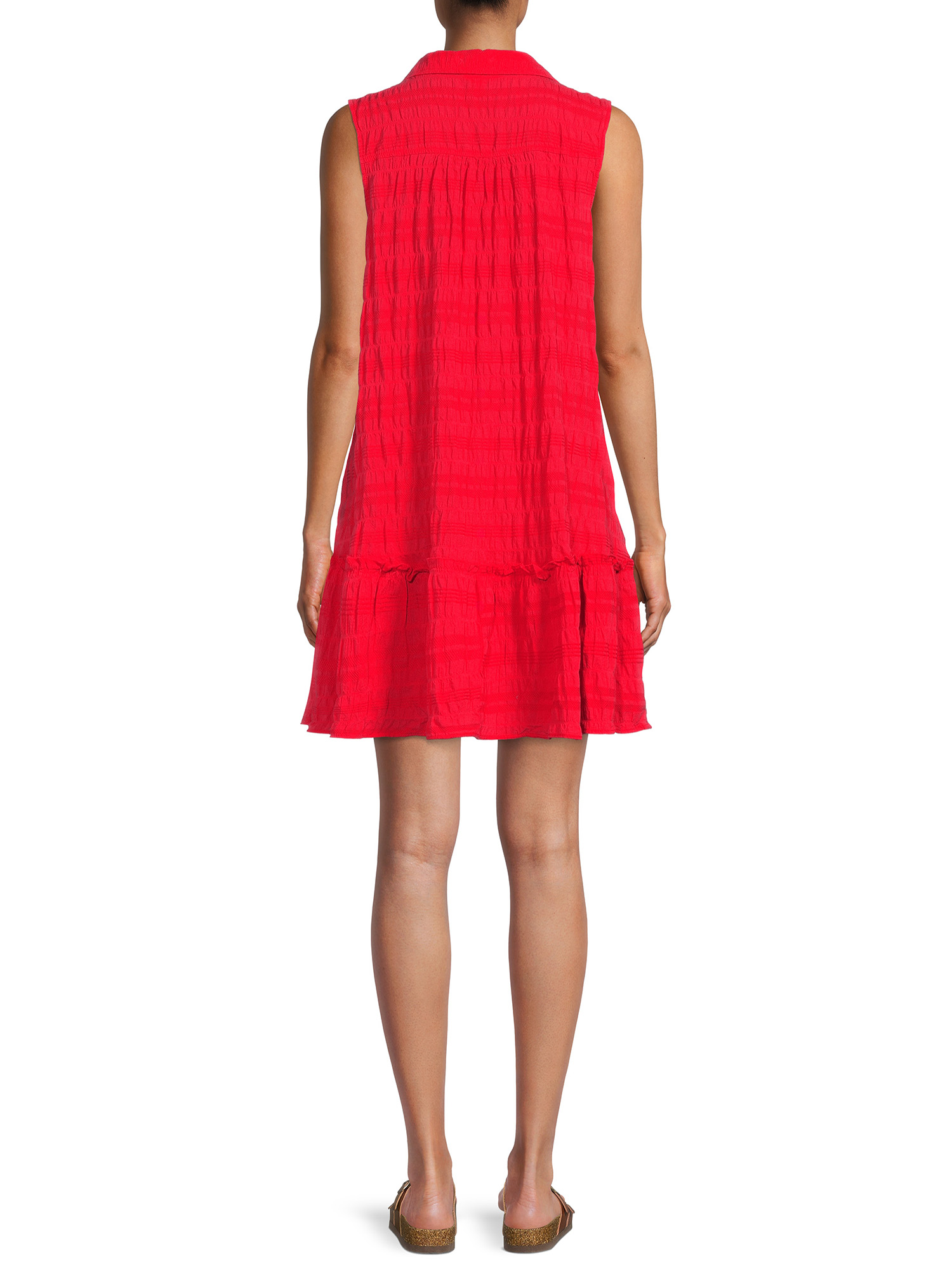 Time and Tru Women's Sleeveless Shirt Dress