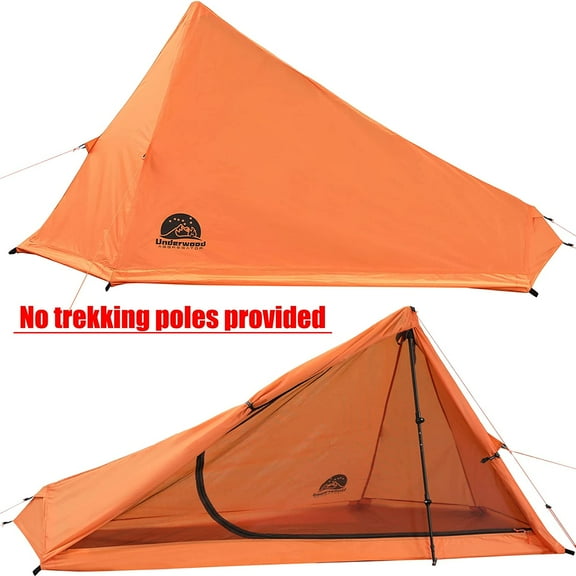 1 Person Trekking Pole Tent for Backpacking - Ultralight Backpacking Tent, Waterproof Hiking Tent for Camping, Lightweight Camping Tent for Scouts
