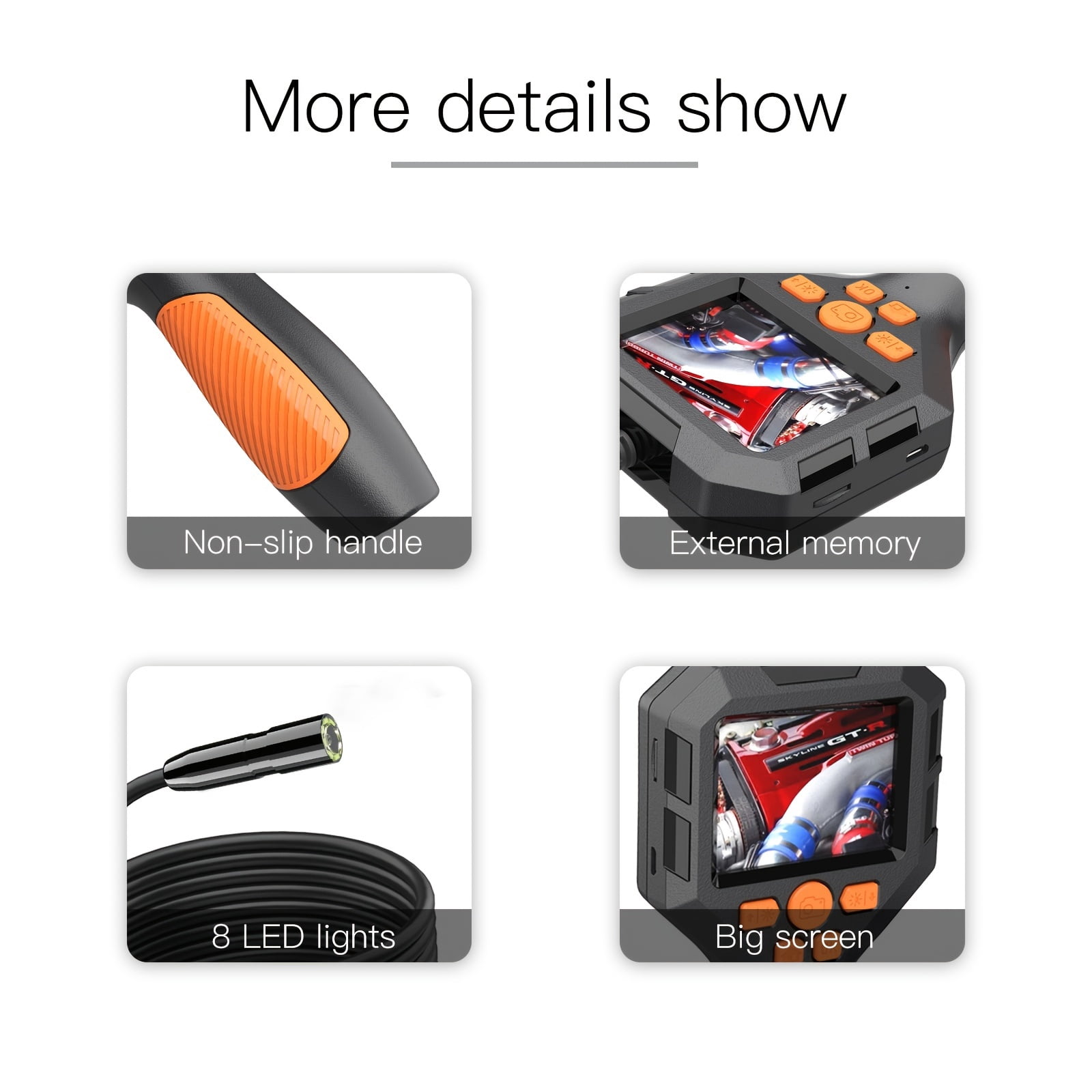 1080p HD Lens Inspection Camera With Light - Perfect Tool For Home, Pipe & Automotive Inspection!