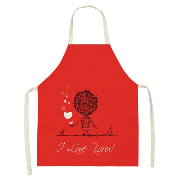 Delantal HUOGUO Family Kitchen, ropa de cama con estampado de San Valentín