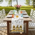thumbnail image 4 of Yellow Bees Gnomes 108 Inch Table Runner, Spring Floral Branches Wooden Farmhouse Dresser Scarf Cotton & Linen Tablerunner for Dining/Kitchen Island/Holiday Party Décor 13" x 108", 4 of 9