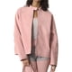 thumbnail image 1 of Chaqueta de Ante Sintético para Mujer, Informal, con Cuello Alto, Estilo Piloto, Corta, de Gran Tamaño Rosa S, 1 of 10