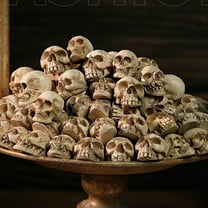 20 Packs/Set Mini Figurine Bone Miniature Skeleton Head Table DecorHalloween Micro FigureHalloween Prank PropsHaunted Dollhouse Accessories