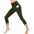 thumbnail image 6 of Felirenzacia Women's Capris Leggings with Pockets Tummy Control Butt Lifting High Rise Yoga Legging Army Green,XXL, 6 of 9