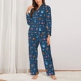 thumbnail image 2 of Pofeuu aniamls Pirate Print Womens Pajamas Set Long Sleeve Sleepwear Button Down Nightwear Soft Pj Lounge Sets Button Down Pajamas Women-Small, 2 of 7
