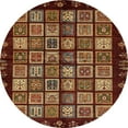 thumbnail image 1 of Ahgly Company Indoor Round Abstract Bronze Brown Abstract Area Rugs, 6' Round, 1 of 6
